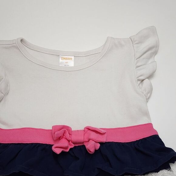 Girls Gymboree Navy, Pink, & White Cotton Dress Cardigan Hat Outfit Set 4t - Picture 14 of 16